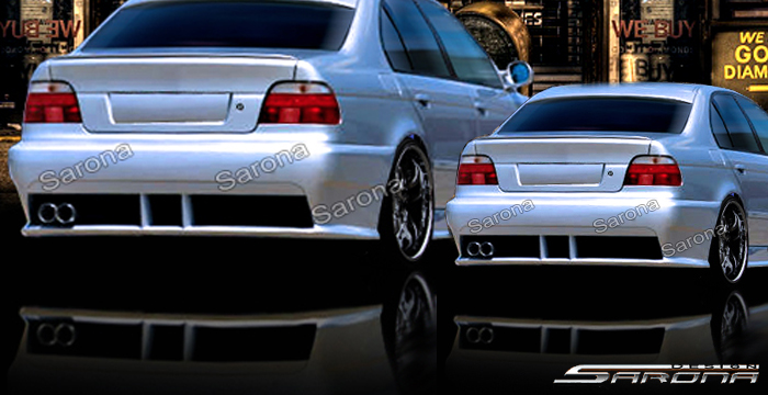 Custom BMW 5 Series  Sedan Rear Bumper (1997 - 2003) - $540.00 (Part #BM-037-RB)